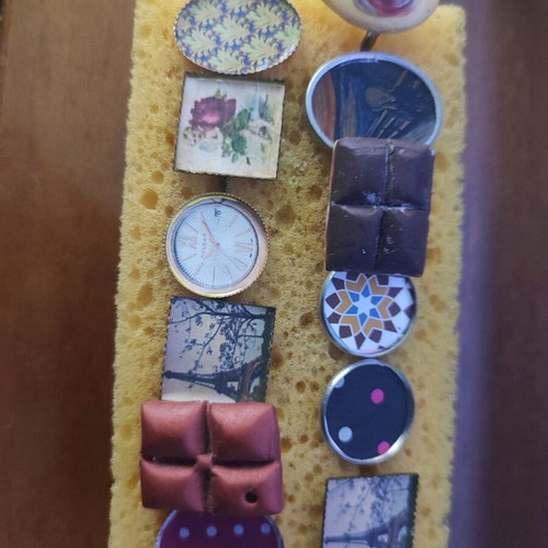 Handmade rings from resin and clay new