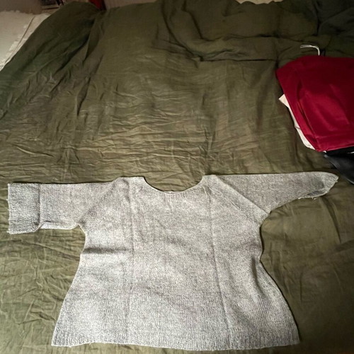 Handmade wool sweater used, gray, size M