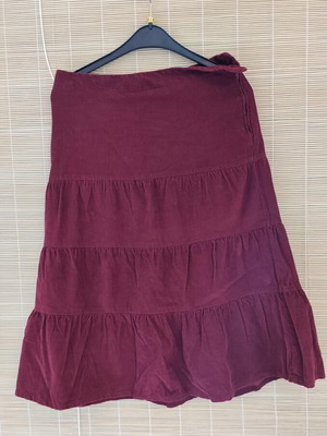 Midi κοτλέ μπορντώ φούστα H&M σαν καινούργιο, μέγεθος S