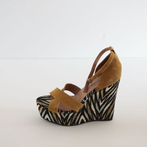 Jeffrey Campbell summer platform sandals, brown multicolor, size 38