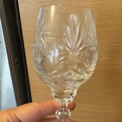 Vintage crystal glass set like new, 5 types x 6 pieces