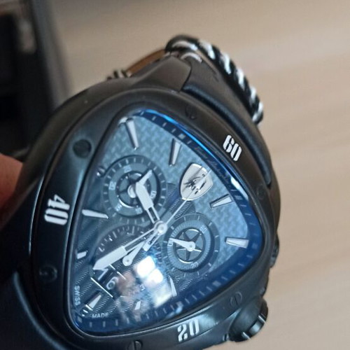 Tonino Lamborghini men's watch new, black PVD, quartz chronograph
