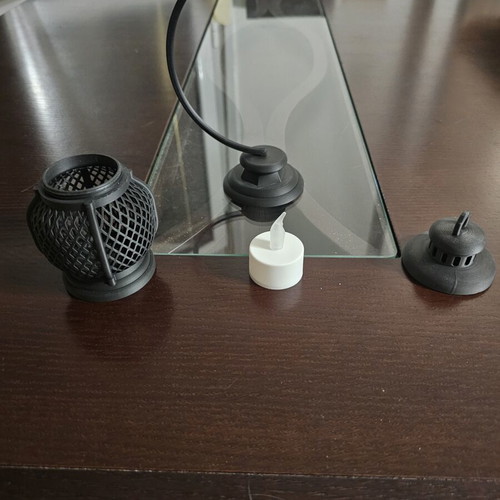 Handmade lantern with black matte lighting, like new