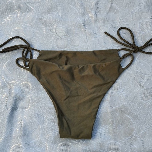 Bikini Bottom new, adjustable side ties, olive color, size M–L