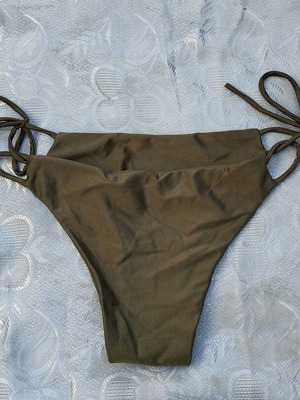 Bikini Bottom new, adjustable side ties, olive color, size M–L