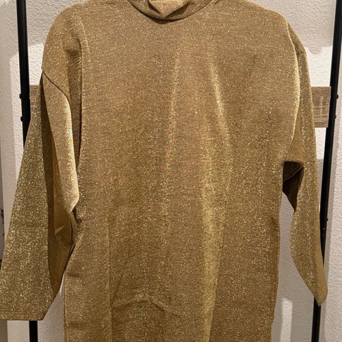 Zara Trafaluc black top medium with gold blouse dress gift like new