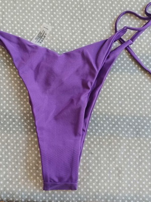 Decoro bikini bottom new, purple, large adjustable ties
