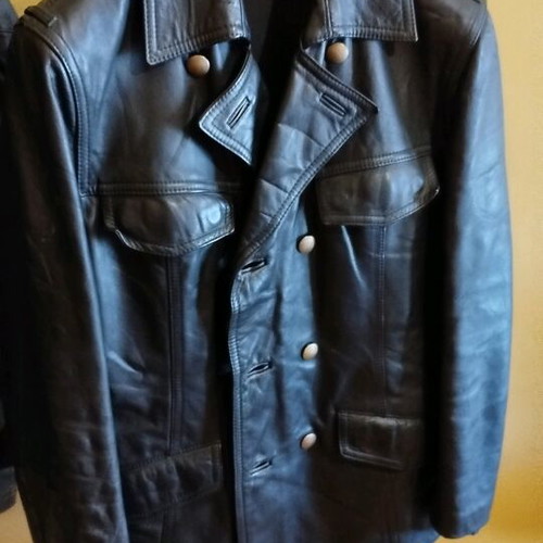 Leather men's jacket vintage used size 48