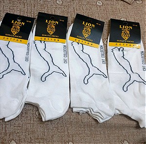 4ζευγάρια ανδρικές άσπρες κάλτσες ημίκοντες no 40-46
