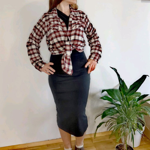 Levi's women's long sleeve shirt, white and red plaid