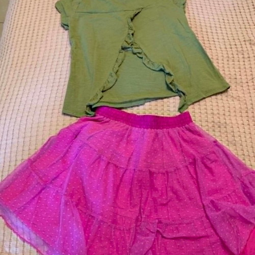 Mexx skirt and Funky Buddha blouse set like new, size 8