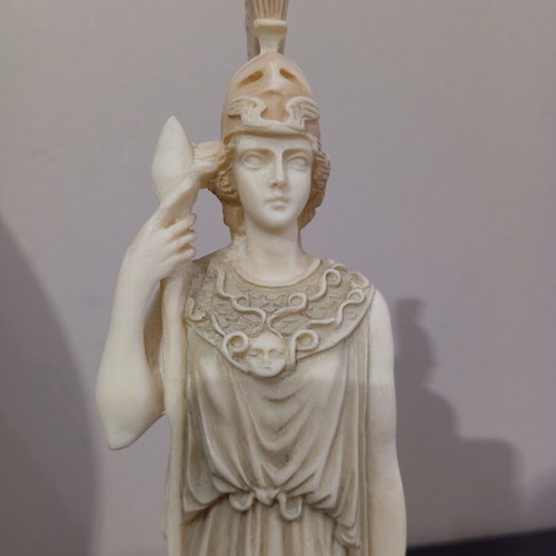Athena Statue handmade from alabaster, like new, colored, 25 cm