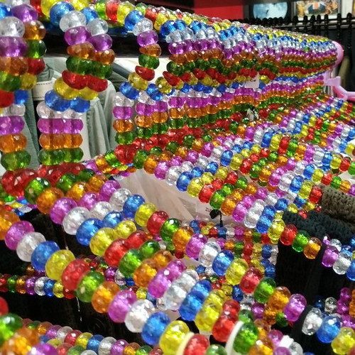 Colorful clothes hangers set of 10 like new with beads