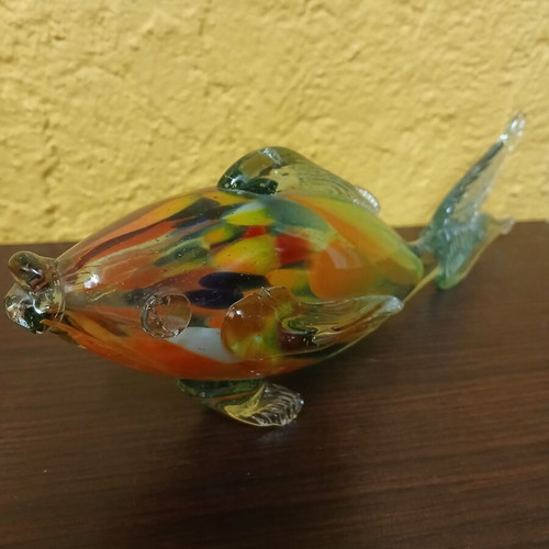 Blown Glass Fish used with colorful design