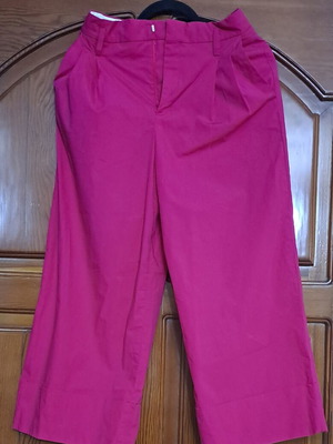 Zara Woman ροζ cropped παντελόνι με φαρδύ μπατζάκι, σαν καινούργιο, μέγεθος S