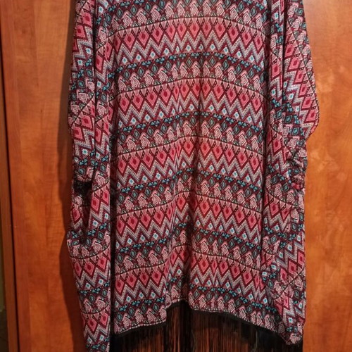 Beach Kaftan with Fringes like new, multicolor, one size
