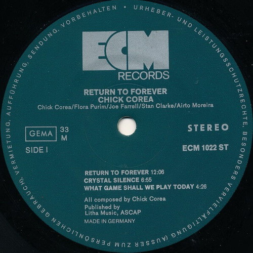 Chick Corea Return To Forever record used, jazz
