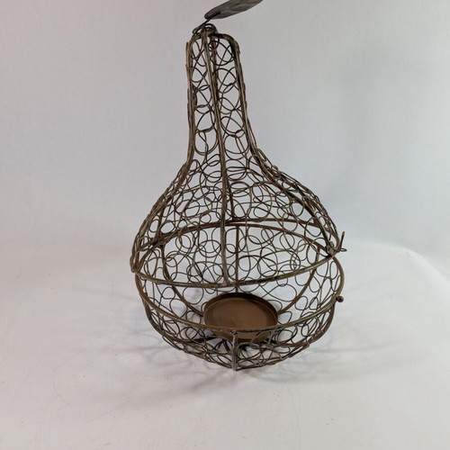 Decorative metal pumpkin used 33cm with candle