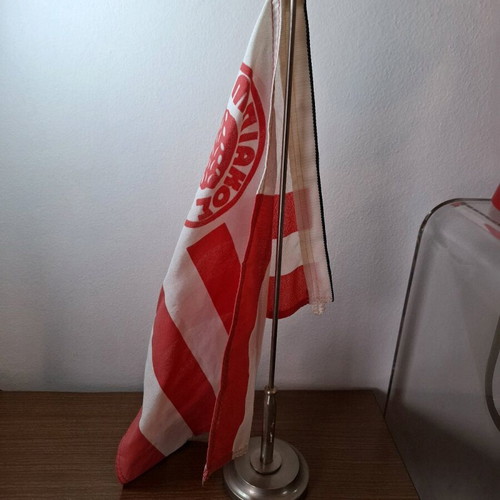 Vintage Olympiakos flag used with stand