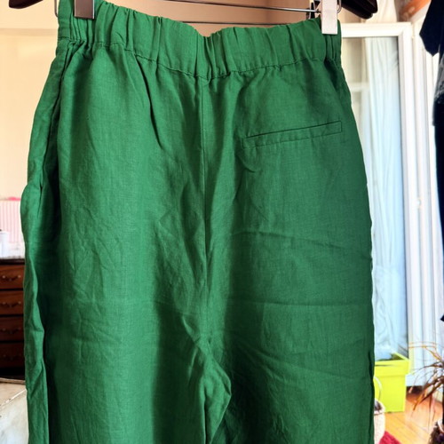 Karavan Green Linen Pants, 100% Linen, Medium