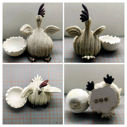 Polyresin hen egg holder like new, Easter decorative by SIA Home Fashion