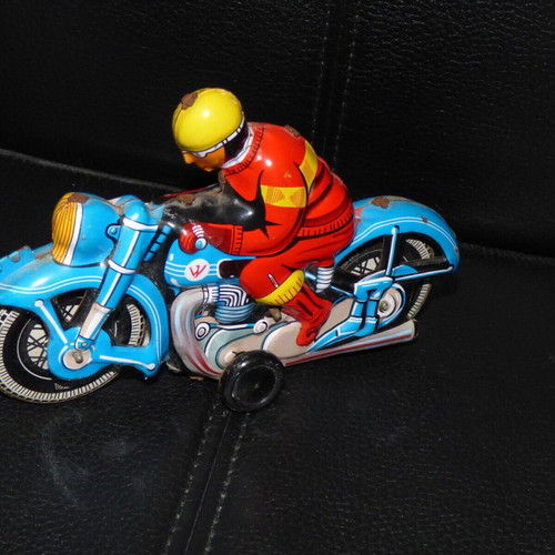 Vintage China MS-376 Motorcycle wind up τσίγκινο παιχνίδι μεταχειρισμένο