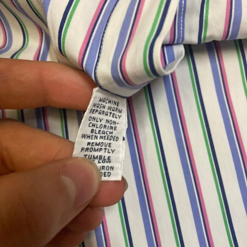 Ralph Lauren Fun Overhemd 3XL classic fit oxford pink green white pinstripe long sleeve shirt