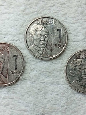 Philippines coins used, set of 3, 2018 1 Piso