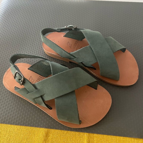Tsakiris kids sandals handmade new, green, size 28
