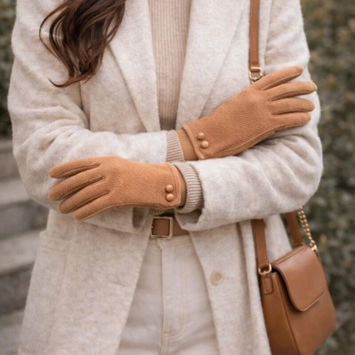 Camel suede gloves like new
