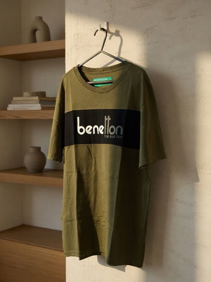 Benetton T-Shirt αντρικό Medium σαν καινούργιο, πράσινο