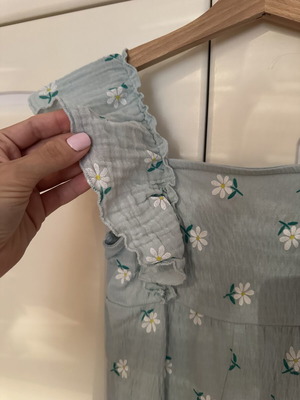 Zara jumpsuit with floral print, turquoise, size 104 cm