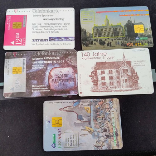 German phone cards used, set of 5