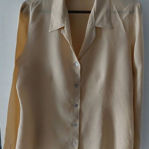 Silk women's shirt size large fitted long sleeve like new