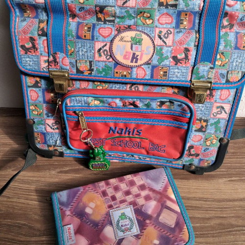 Vintage Nakis "Winner" School Bag and Pencil Case Set New
