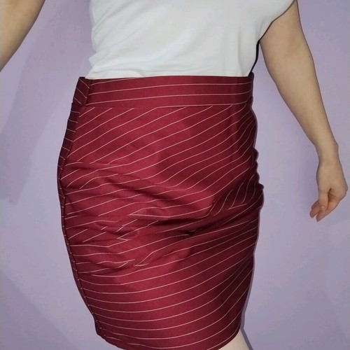 Shein striped summer skirt XL like new, red