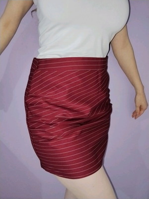 Shein striped summer skirt XL like new, red
