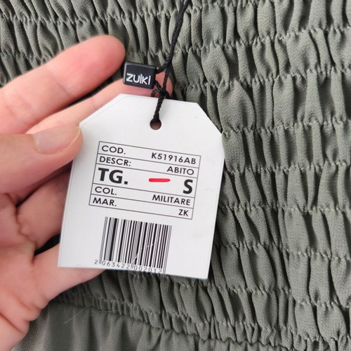 Strapless dress Zuiki khaki with soft lining, size small