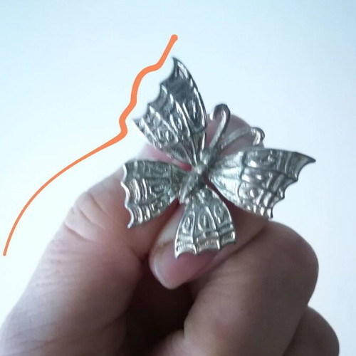 Silver 924 butterfly brooch used