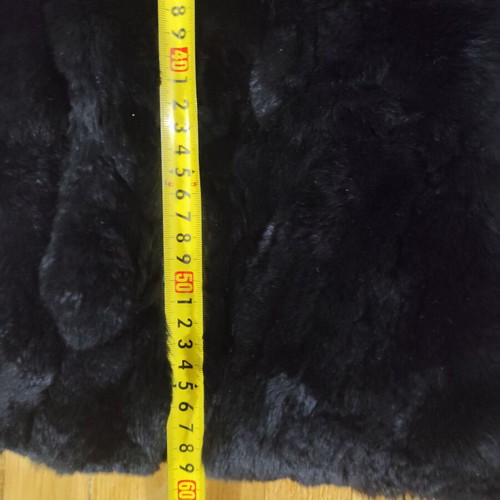 Conbipel short rabbit fur coat like new, black