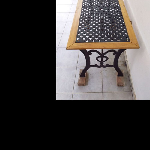 Garden table veranda wood and cast iron like new