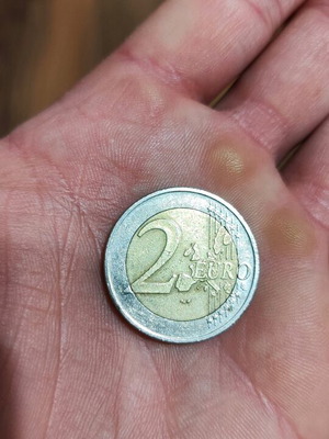 Монета 2 евро германска 2002 година употребявана с буквата А