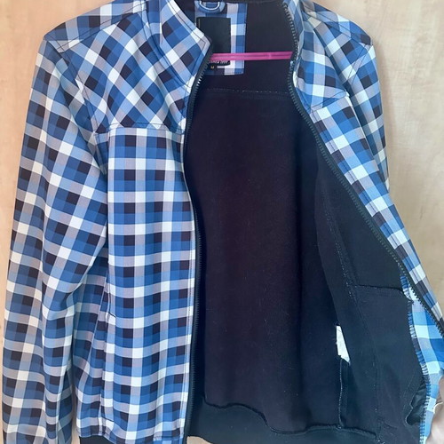 Men's checked jacket with fleece lining like new
