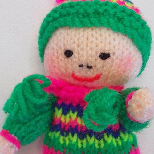 Crochet Winter knitted handmade doll used