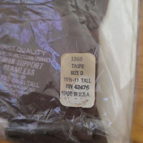 Lycra Spandex Sheer stockings for women 1966 vintage new brown