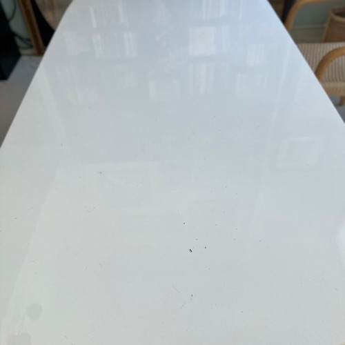 Dining table 180x90 white used, seats 6 to 8