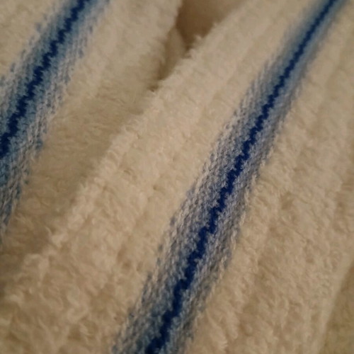 Alkion Large Bathrobe new cotton white with blue details