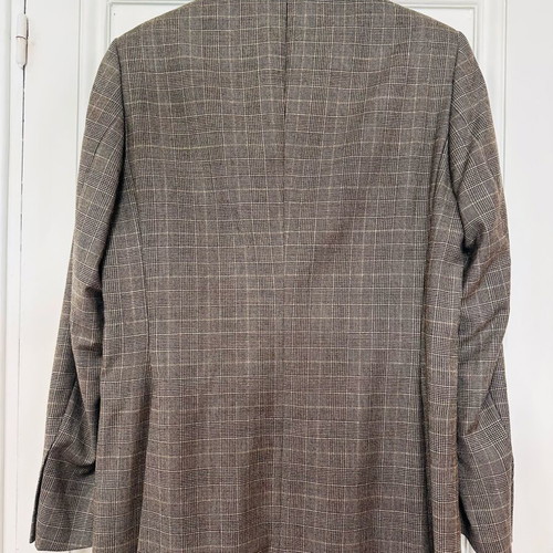 Zara Man Slim Fit Glen Plaid checked jacket like new, beige