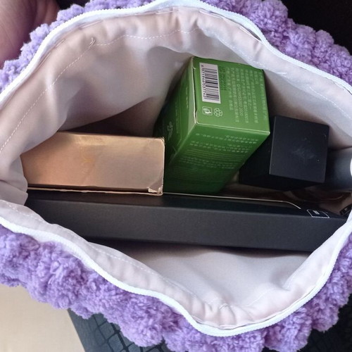Handmade Puffy Alize Cosmetic Bag 100% Hypoallergenic Purple