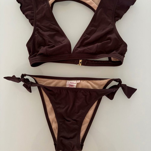 Emmanuela Swimwear bikini set brown size Small like new